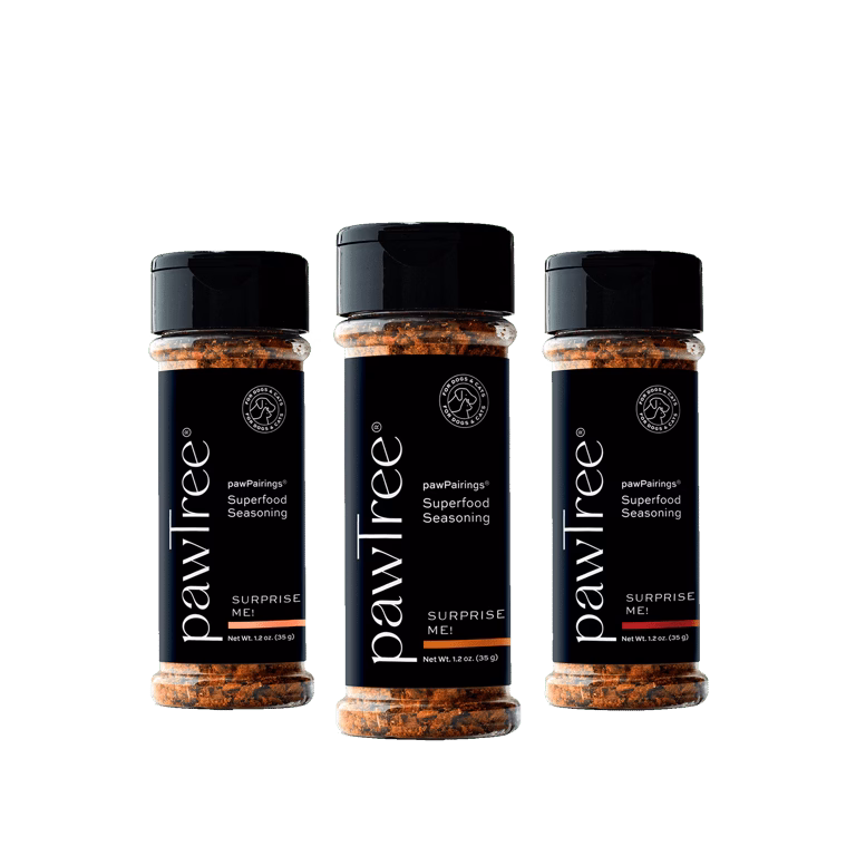 Pawtree seasonings to help add some variety to your dogs food.