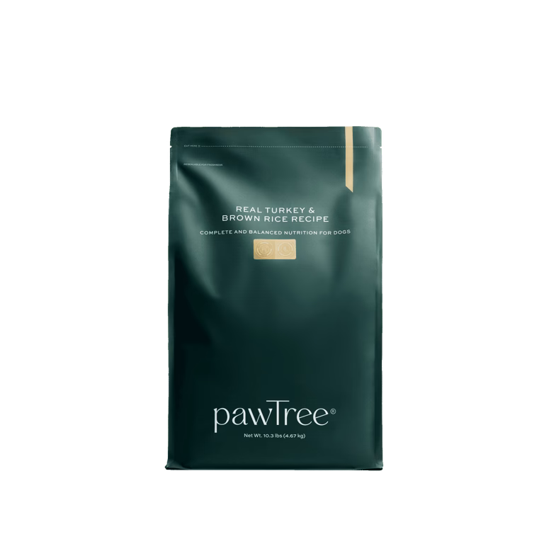 We recommend Pawtree for our dog food. Turkey and Brown Rice is one of our favorites.